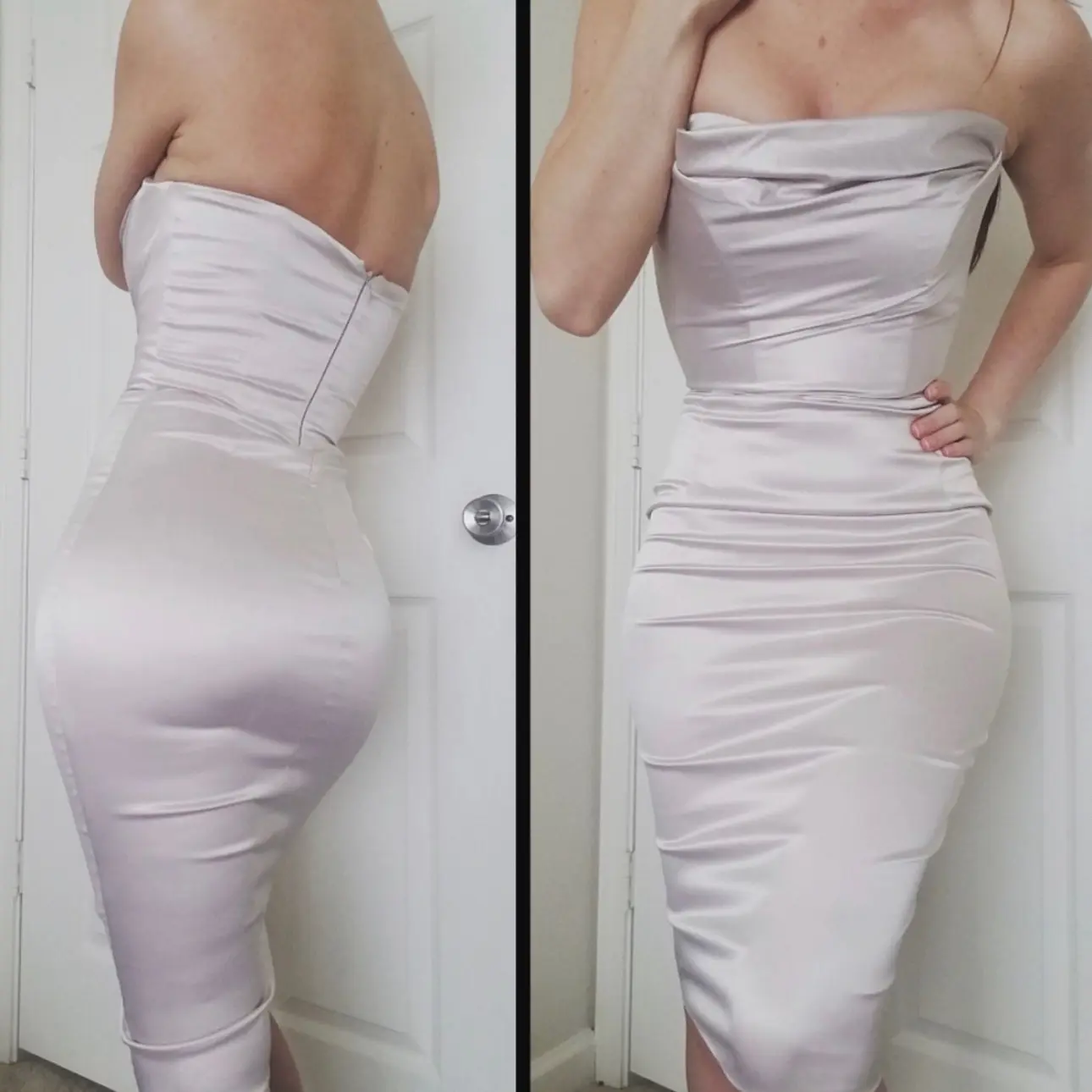 Oh Polly Bodycon Form Fitting Satin Mini Dress Women’s Size 2