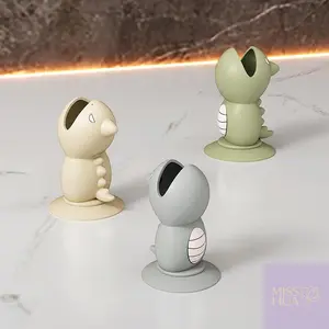 Practicical Cartoon Silicone Small Fish Toothbrush Stand; Bathroom Storage Tool and Journey Protective Cover
