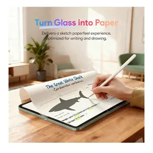 KCT 2 Pack Paperfeel Glass Screen Protector Compatible with iPad Air 13 Inch M4/M3/M2 (2026/2025/2024), Matte Surface, Tempered Glass with Bubble-Free Installation Tray Protection