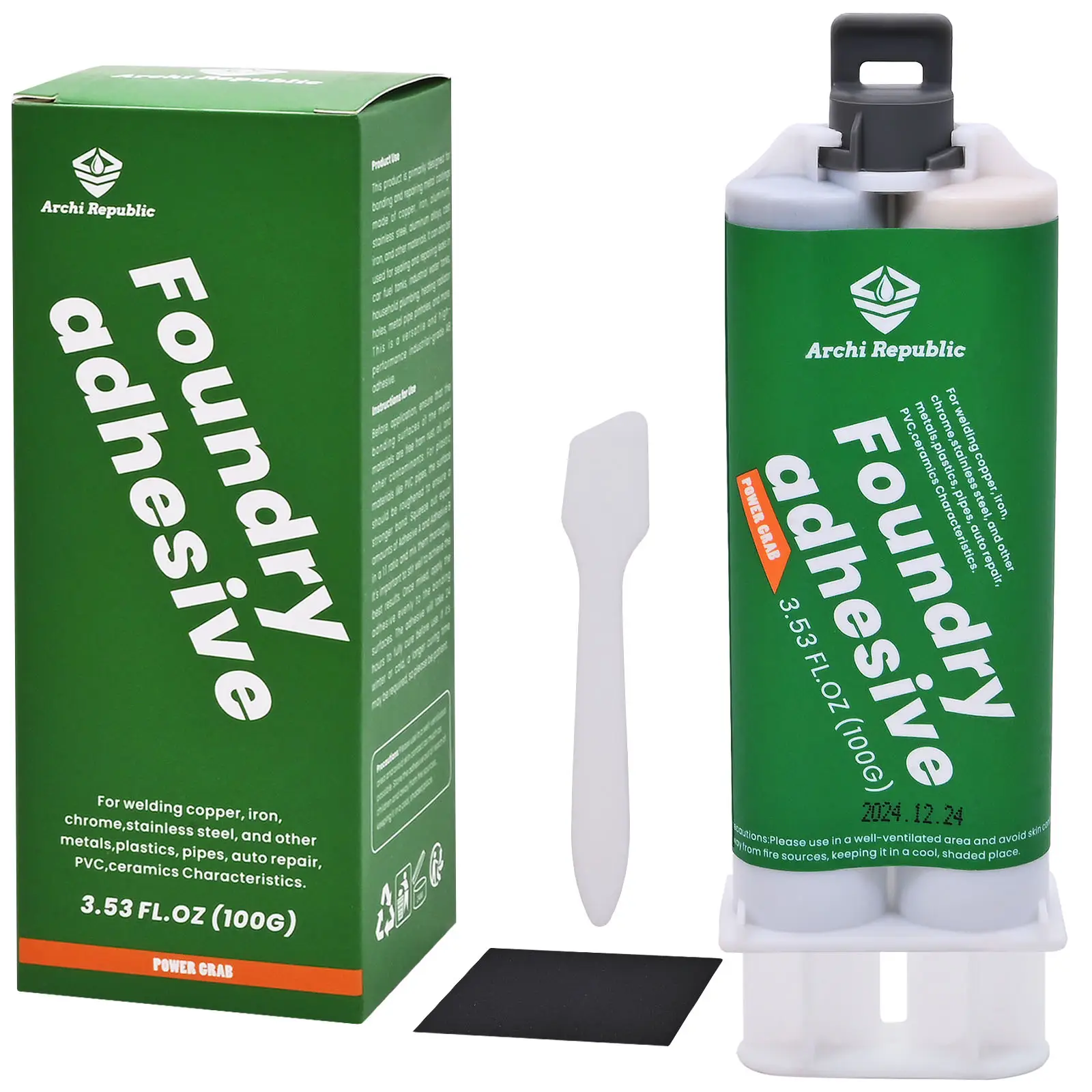 Archi Republic Foundry Adhesive – High Temperature Metal Repair Glue, Liquid Welding Filler for Casting Defects, Heat-Resistant, Industrial Strength,