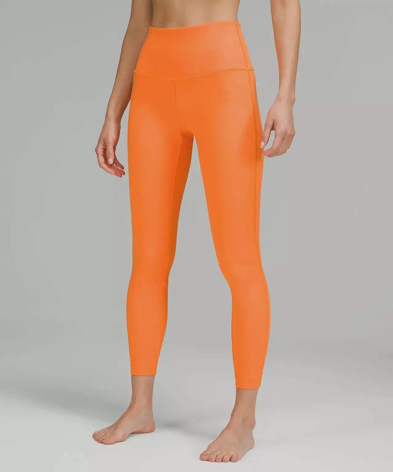 Neon Orange Legging (Leather Effect no zipper) Fabric Womenswear