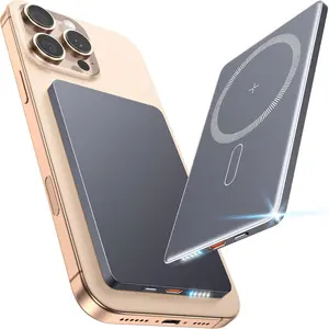 5000mAh for Magsafe Battery Pack Mini 22.5W Wireless Power Bank Fast Charging USB C in Out Power Pack, Magnetic Portable Charger Slim Powerbank for iPhone 16 15 14 13 12 Plus/ Pro/ Pro Max Dark Black