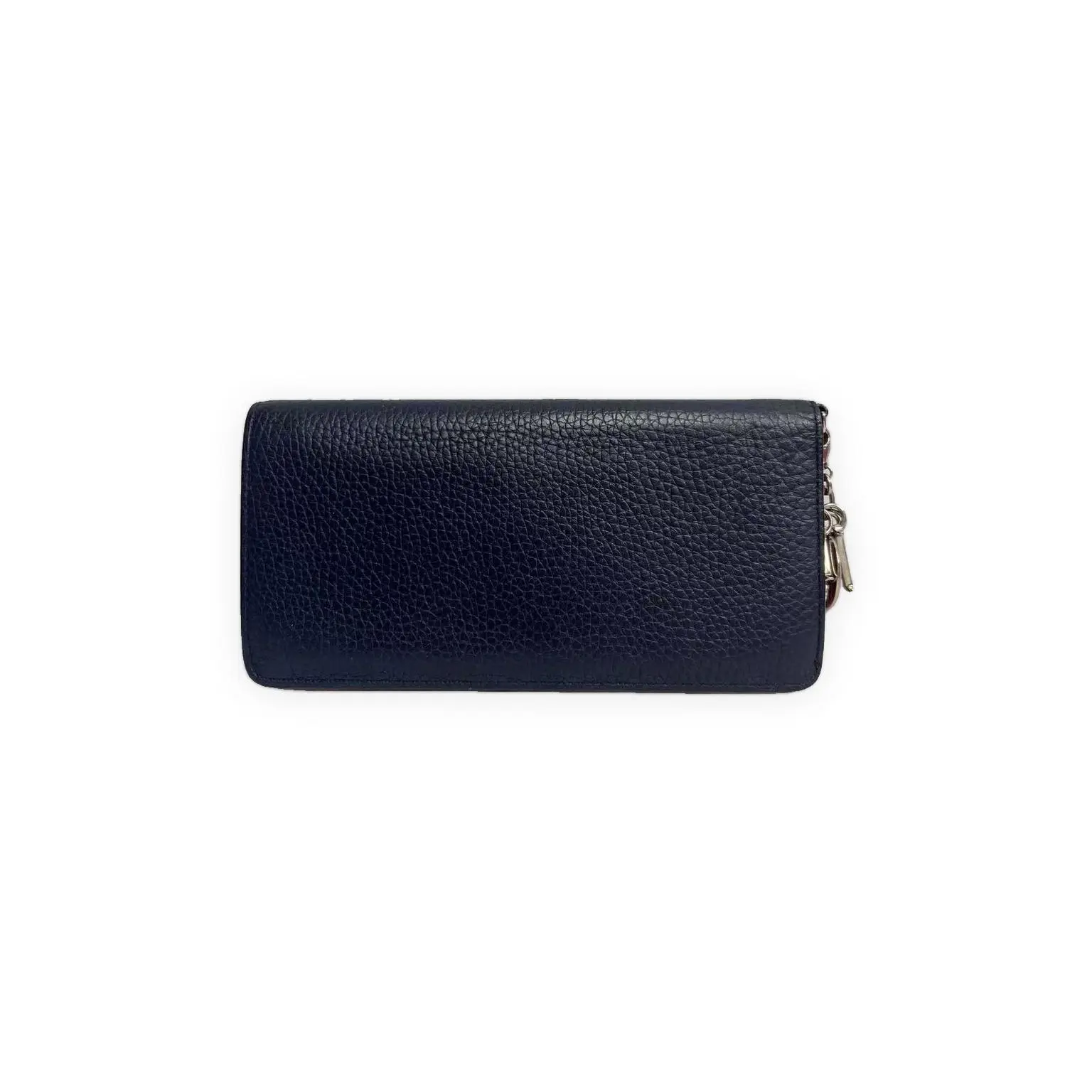 Pre-owned Dior Pebbled leather Small Leather Goods Bi Fold Wallet Black Very Good S014260516071
