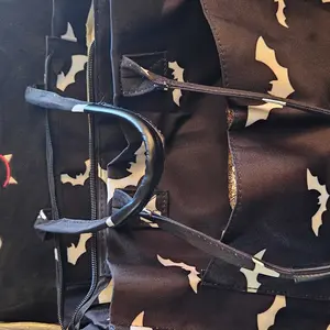 FAURALA Bat canvas tote bag, reusable tote bag, diagonal cross bag, men's and women's adult work bags, with adjustable shoulder straps and splash proof water bag, suitable for work, school, travel, and gift giving