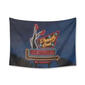 Treaty Oak Revival - No Vacancy Tapestry Funny Tapestries Durable Man Cave Wall Flag for College Dorm Room Decor Outdoor Party Banner Tree Design 40x60 Inch