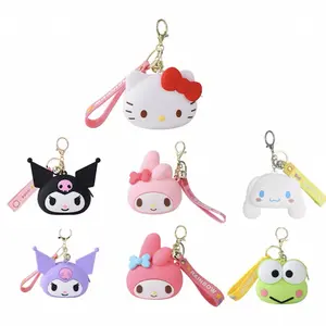 Sanrio HelloKitty Kurumi Cinnamon Dog Melody Mini Coin Purse Keychain - Adorable Collectible Charm for Fans Waterproof Rubber Made in China