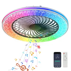 23" RGB Ceiling Fan with LED Light, 6-Speed Reversible, App/Remote Control