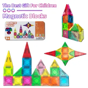 Unisex 40PCS Mini Magnetic Creative Interlocking Building Blocks Set for Preschoolers Ages 3+, Educational Sensory Toys, Portable Travel Play Set for Imaginative Play, Creative Building Block