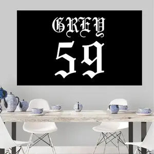 59 Grey Flag Print Tapestry Wall Art - Decorative, Versatile, Easy-Hanging Home Decoration for Living Room, Dorm Gifts, Indoor Room Decorations