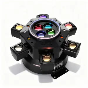 150W Moving Head DJ Lights 6 Arms Party Lights RGBW 6-IN-1 LED Stage Lights with Strobe Beam & Remote Control DMX512 for Wedding Party Disco KTV Event