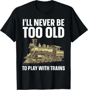 100% Cotton Funny Train Art For Men Women Railroad Model Train Lover T-Shirt
