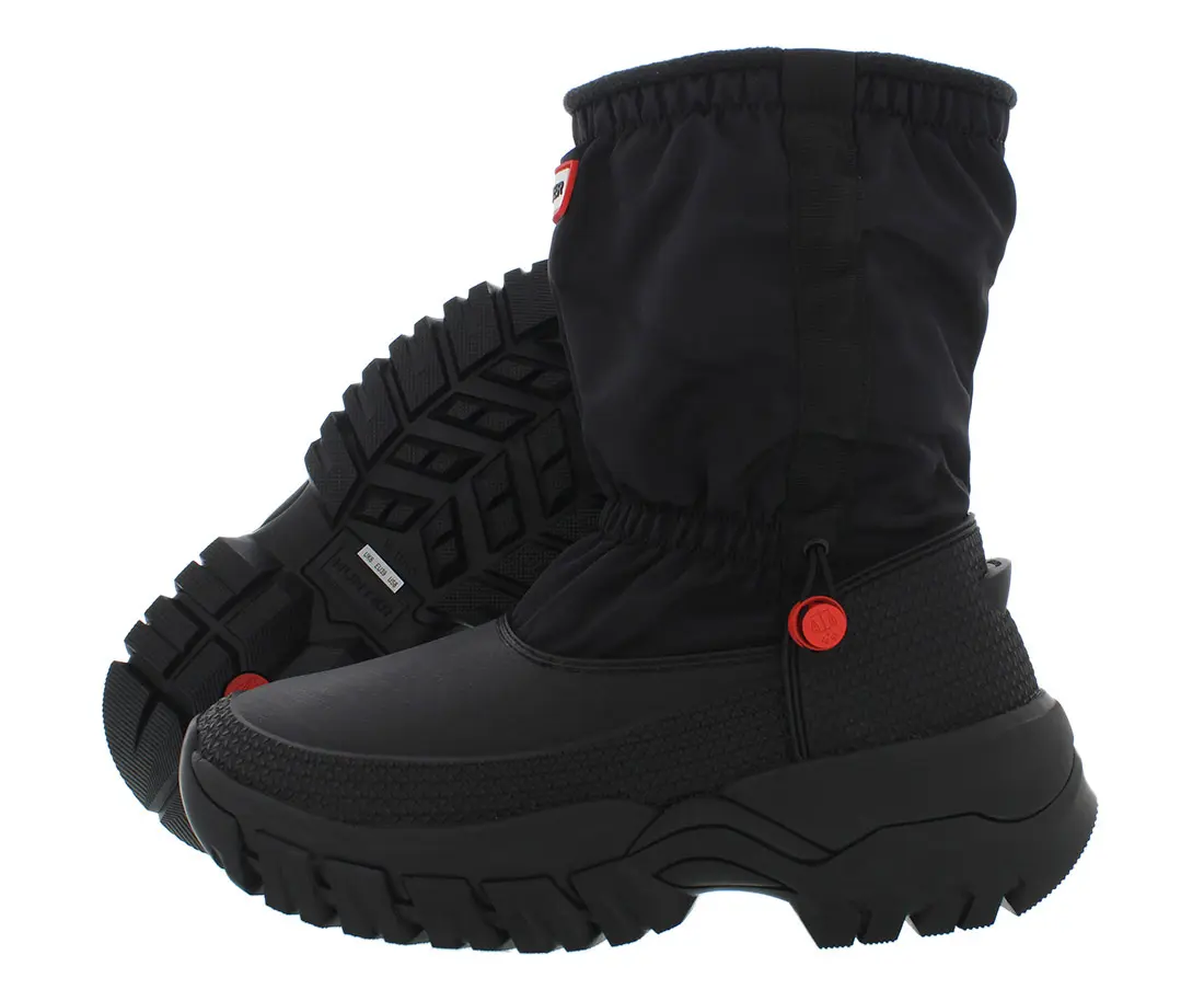 HUNTER Women's Wanderer Short Insulated Snow Boot for Cold Winter Weather, Water-Resistant Nylon Ankle Style, Footwear