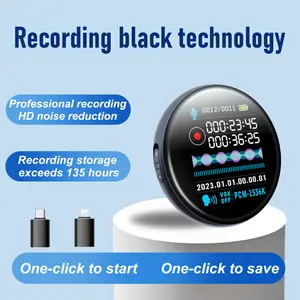 Magnetic Digital Voice Recorder - One-Touch Recording,HD Noise Reduction,Compact Audio RecorderAudio Recording Device,Long Battery,Large Storage