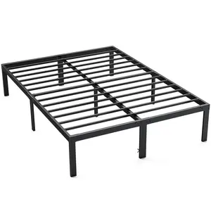 Metal Bed Frame,Twin Size Bed Frame with Storage Space,Heavy Duty Sturdy Mattress Foundation,Easy Assembly,No Box Spring Needed, Black,12 Inch,Twin