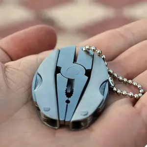 Mini Multi-tool Pliers, Stainless Steel Utility Knife, Outdoor Compact Metal Tool with Key Chain, for Essential Non-electric Use, Outdoor Multifunctional Tools