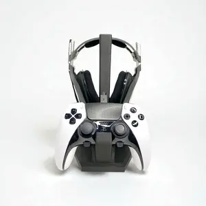 Stand for PS5 Dual Sense Edge Controller & Headphone- Gaming Desk Mount for PlayStation Video Game Console Streamer Setup Gift for Gamer