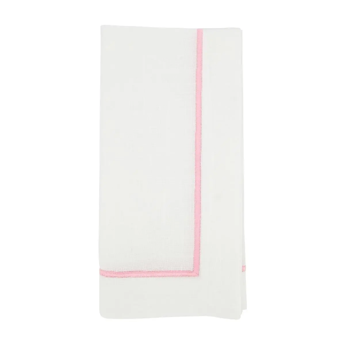 Saro Lifestyle 810.P20S Metallic Embroidery Line Design Square Tableware Napkins, 20 in., Pink - Set of 4, Cutlery