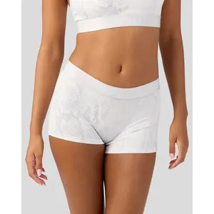 PSD Women's Silver Snake Print Boy Short Panties - Soft Polyester Womenswear Underwear, Comfortable, Breathable, Ultra-Light, Stylish, Easy Matching