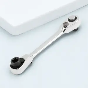 1/4 Inch Quick Change Slip Joint Wrench, Portable Double Ended Ratchet Wrench, High Hardness Anti-rust Anti-breakage Hand Tool