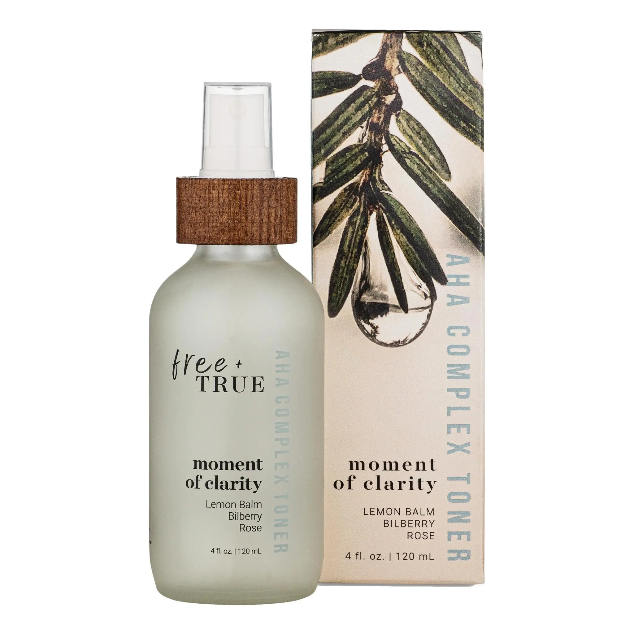 Free-True Moment of Clarity Lemon Plant Balm Aroma Hydrating AHA Complex Toner, 4 oz, Hydrate, Skin Repair, Soothing, Rose, Face Skin