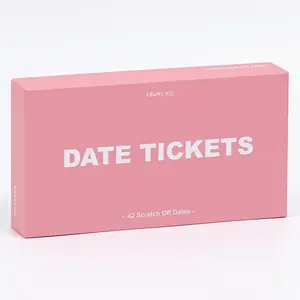 Date Ticket, 1 Box 42 Scratch Off Date Ideas & Adventures for Couple, Romantic Date Tickets Anniversary Gift for Him Her, Fun Tabletop Game, Party Board Game