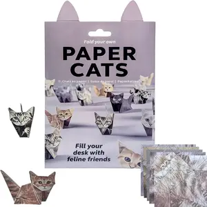 1 set DIY paper cat origami, cat and dog shape origami set, DIY Material, 50 sheets origami paper to make cute cats, suitable for adults and children, handcraft activities, desktop decorations, gifts for cat lovers