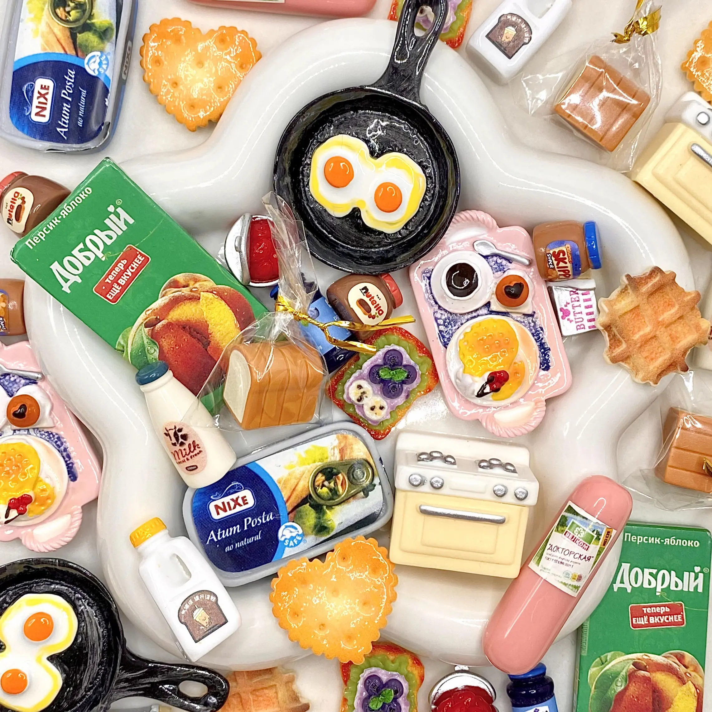Breakfast At Kos  - Live Mix – Mixed-Size Resin Cabochons for DIY Crafts, Phone Cases & Resin Art