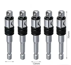 1/4-Inch 2-in-1 Self-Locking Bit & Socket Extension Bar Quick Positioning Portable Manual Driver Adapter 6.35mm
