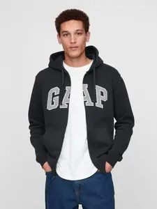Gap Men's Adult VintageSoft Arch Logo Zip Hoodie  - Gender Neutral