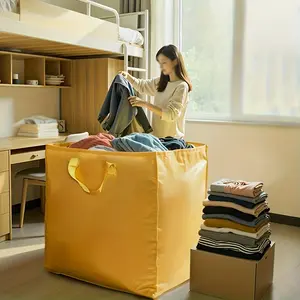 240L extra-large capacity thickened moving bag with reinforced handles — heavy-duty waterproof storage and organizing bag, foldable and portable design, suitable for university dormitories, homes, offices, and travel scenarios, an ideal gift for students
