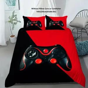 3-Piece Game Controller Print Bedding Set, Includes Duvet Cover and Two Pillowcases, Modern Home Bedroom Decor, Bedding Set With Game Controller Design, Bedding Set For Gamers