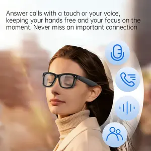 Ai Smart Glasses with 5mp Camera, Open Earbud Audio, Voice Assistant Support, Comprehensive Smart Device, Multifunctional Smart Glasses, Model Aimbs2max