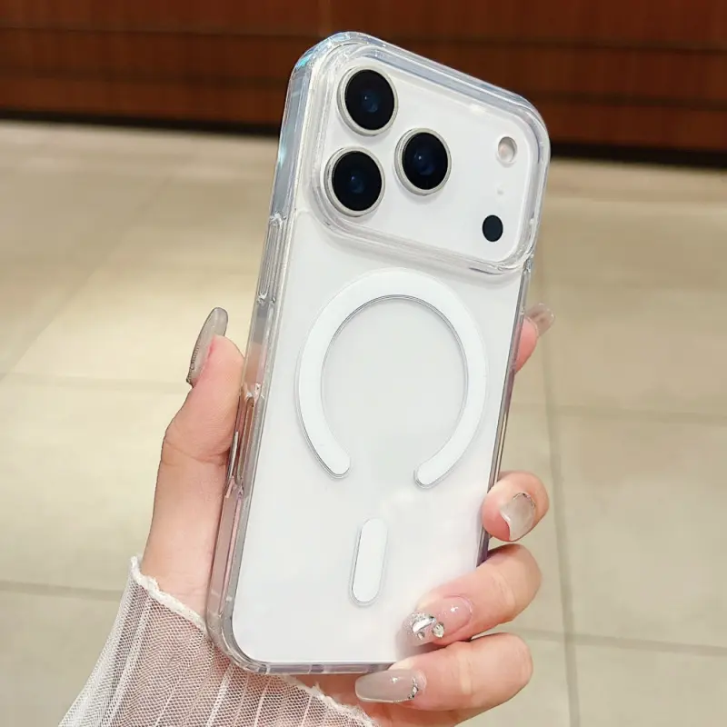 Acrylic Magnetic Transparent Protective Case for iPhone 18pro Max/18 Pro/17 Pro Max/17 Pro/17 Air/17, Full Protection Anti-Drop Phone Cover