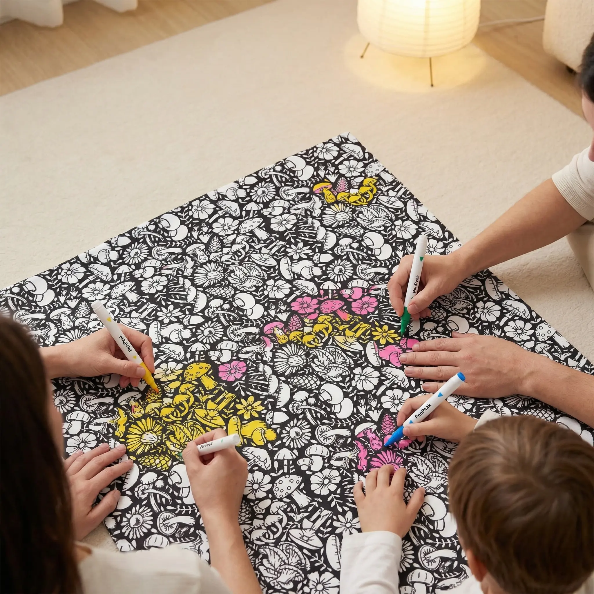 Large Double-Sided Plush Coloring Blanket - Family Adult DIY Art Tapestry, High-Tech Coated Plush Backing Home Decor Ornament, Diy Tapestry