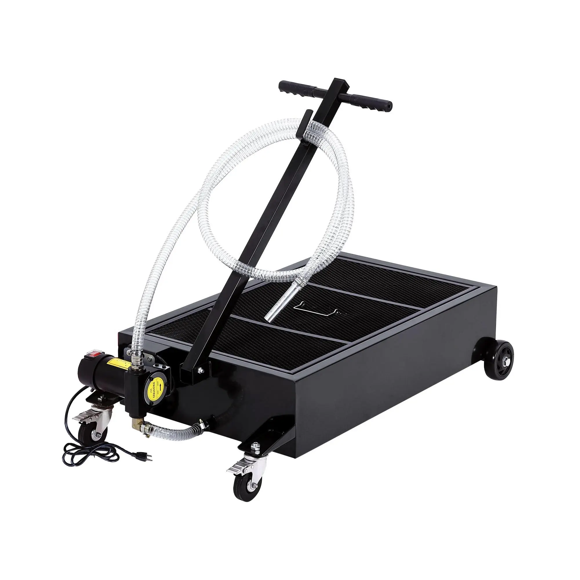 20 Gallon Electric Oil Drain Pan, Low Profile Oil Drain Cart with 110V Electric Pump, 8.2 Ft Hose, Foldable Handle & Swivel Casters for Cars, SUVs, Trucks, RVs