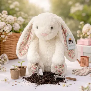 Official Jellycat Bashful Bunny Plush – Super Soft Authentic Jellycat Toy (1 PRODUCT + 1 BAG OF JELLYCAT + 1 GIFT)