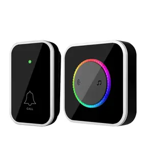 Wireless doorbell, easy to install, with waterproof design, adjustable volume, offers 45 different ring tones, has a color LED indicator light, with a range of up to 1000 feet, and the appearance is black. (Composed of a transmitter and a bell) Summervibe