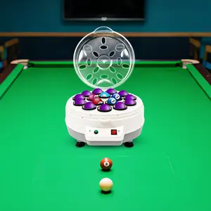 Automatic Pool Balls Cleaner Machine 180W 110V for 16 Balls 15.75x9.06in Tabletop Home Billiard Club Use