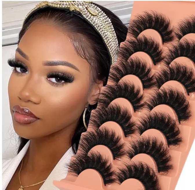 Mink Lashes Full Volume False Eyelashes 18mm Dramatic Faux Mink Eyelashes Natural Look Cat Eye Volume Eye Lashes Multipack by Focipeysa