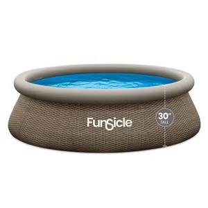 Funsicle 10' x 30" QuickSet Ring Top Above Ground Swimming Pool, Basketweave