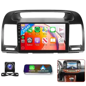 Podofo 9-inch Tempered Glass Touchscreen Car Radio for 2000-2006 Toyota Camry, Android 15 Stereo with 2G+64G, GPS Navigation, CarPlay/Android Auto, 1080P, Bluetooth, WiFi, EQ Audio, FM RDS Radio + AHD Backup Camera fathersdaygift