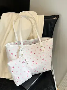 Two-Piece New Large Capacity Leopard Print Velvet Handbag, Dual Handles, Ideal for Commuting, School, Work, Young Women, Students, Professionals, Commuter Bag