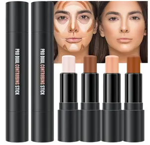 evpct 4 Colors Contour Stick Makeup Set, Cream Concealer Stick Contouring Palette Makeup Kit for Beginners, Nose Bronzer Sticks, Liquid Face Highlighter Make up contorno maquillaje, 01+03