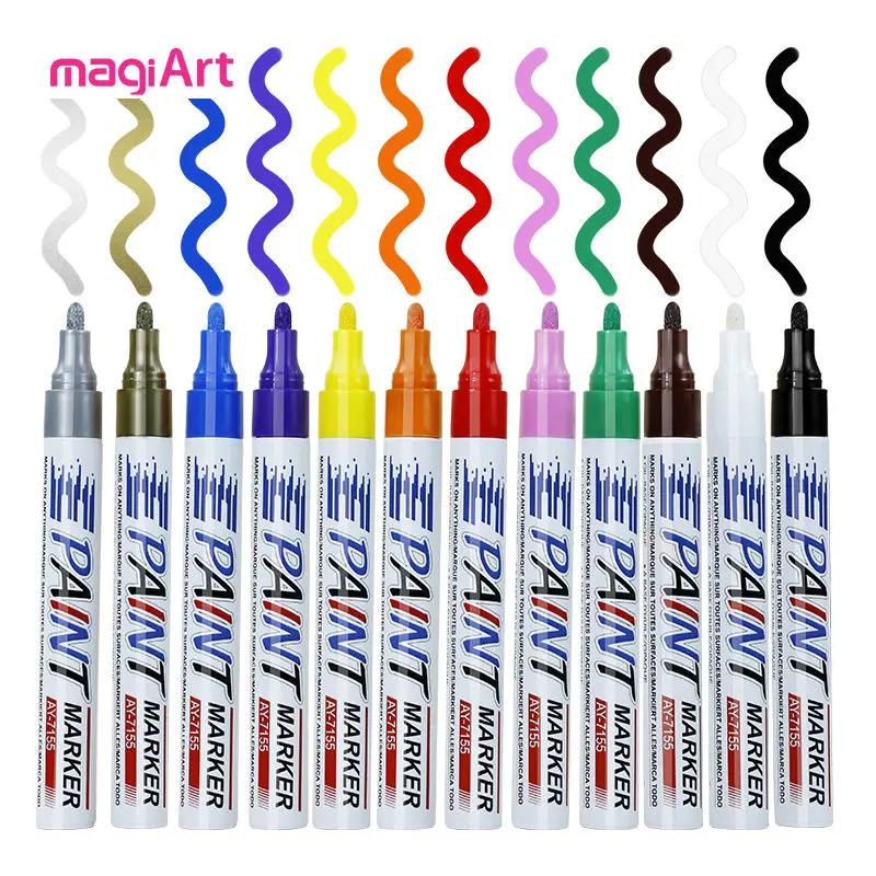 Waterproof Tire Paint Pen-Waterproof Oil-Based Marker for Rubber Lettering. DIY Auto Detailing Kit 2026 New Year Special.Long-Lasting Marker for Metal, Wood, Plastic, Rock, Canvas, Glass, Rubber