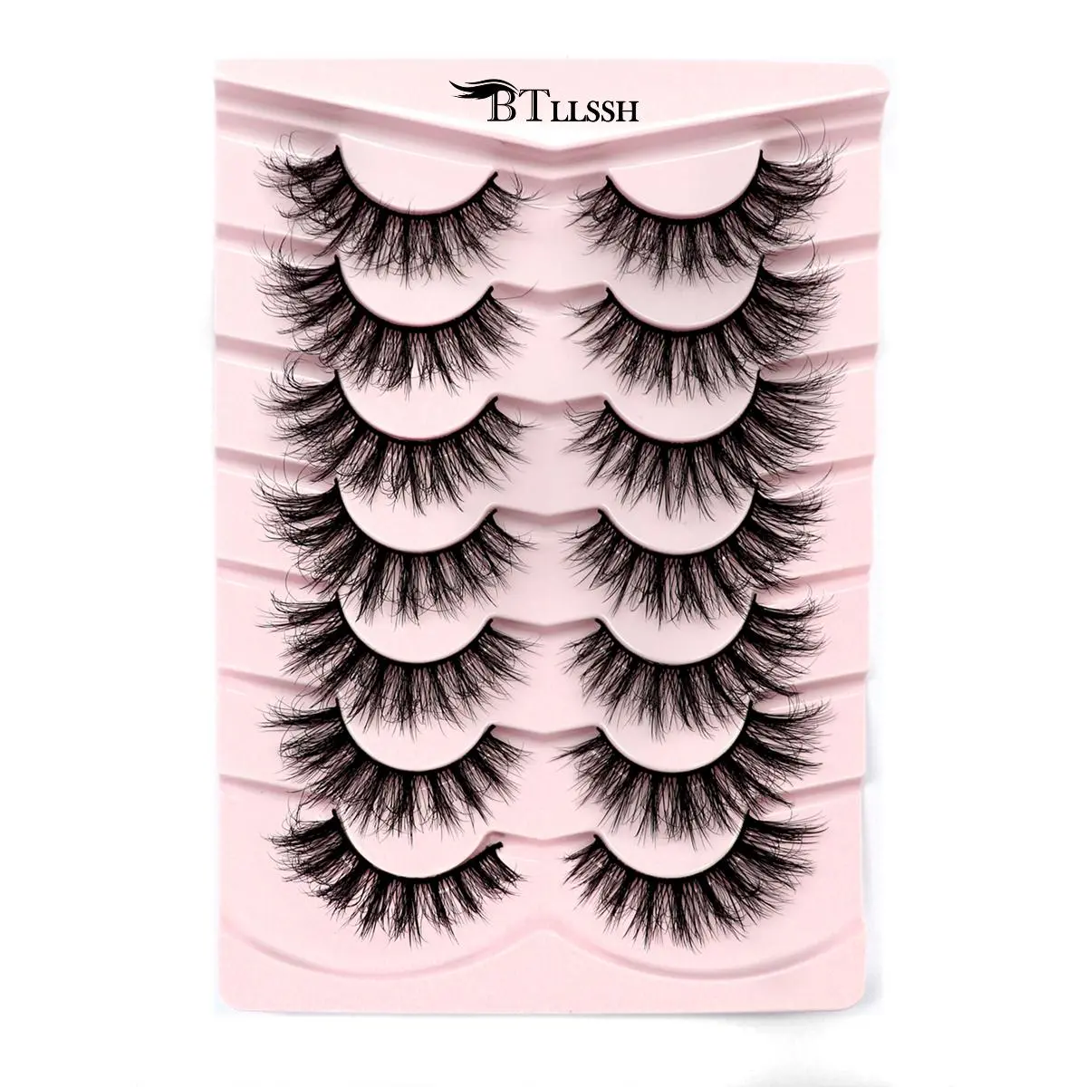 Fluffy False Eyelashes, Voluminous False Eyelashes, Faux Cluster Lashes, Natural Curling Eye Makeup Strip Lashes for Lashes Extensions, Lightweight False Eyelashes for Women & Girls, Diy Dramatic Lashes