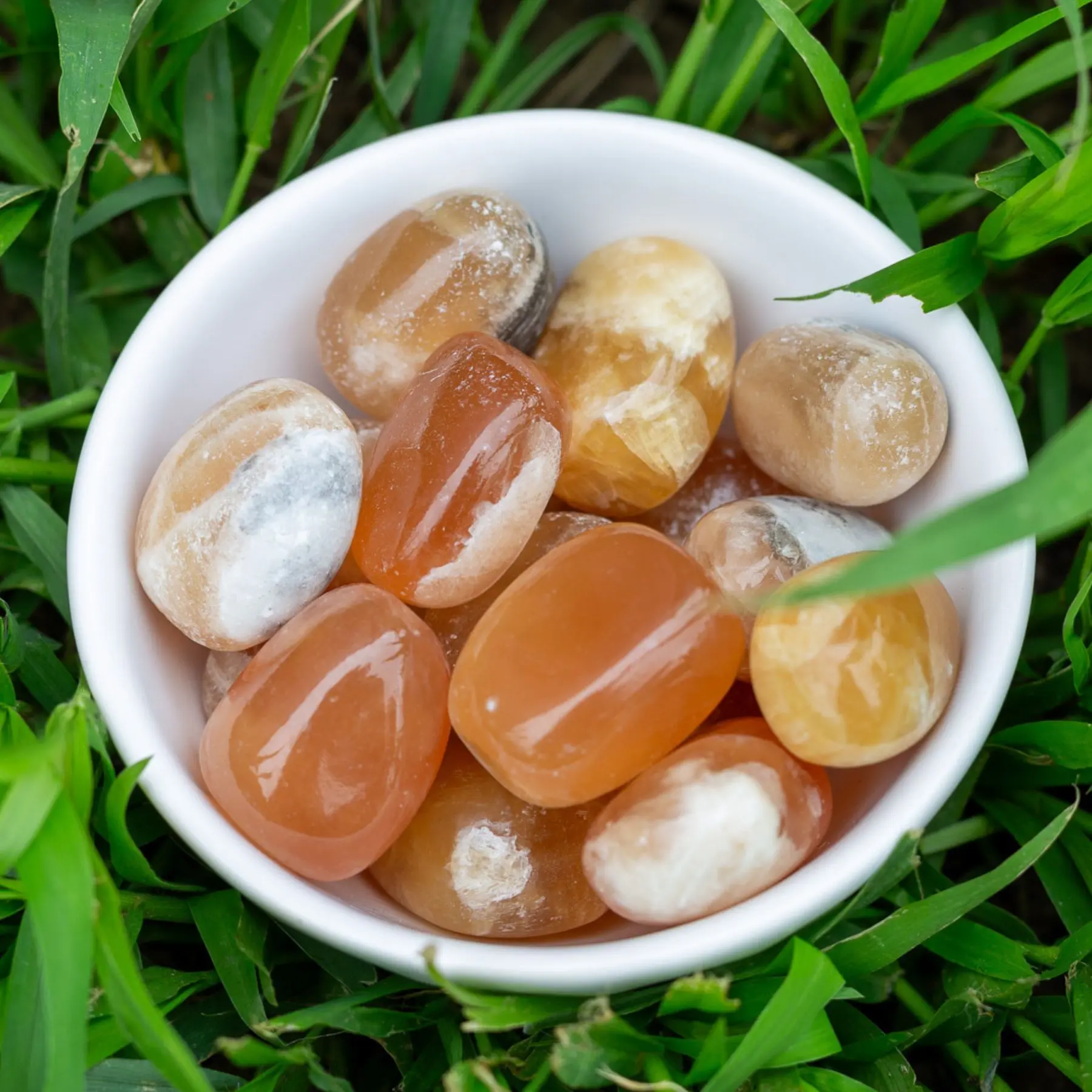 Down To Earth Orange Calcite Tumbled Healing Crystals for Cancer Zodiac Signs Energizing Uplifting Properties 1 Inch Polished Pieces