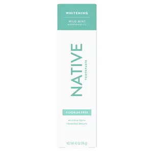 Whitening Native Wild Mint & Peppermint Oil Fluoride Free Toothpaste, 4.1 oz