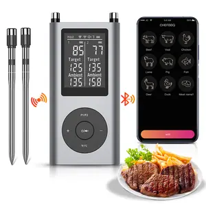 Meat Thermometer Wireless with 2 Meat Probes, 800FT Long Range Bluetooth Thermometer Wireless Temperature Probes for Remote Monitoring of Grill, Oven, Smoker, Air Fryer, iOS & Android App
