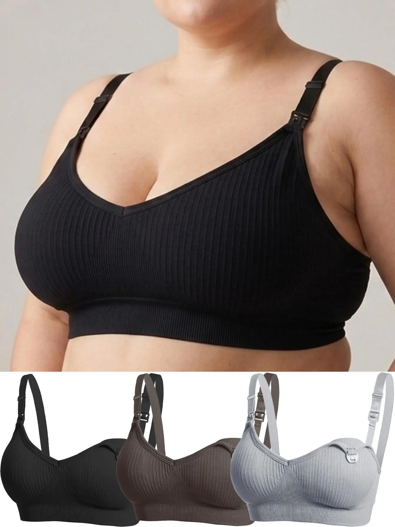 Plus Size Seamless Wireless Maternity Nursing Bra Clip Down Breastfeeding Bra Comfortable Supportive Design