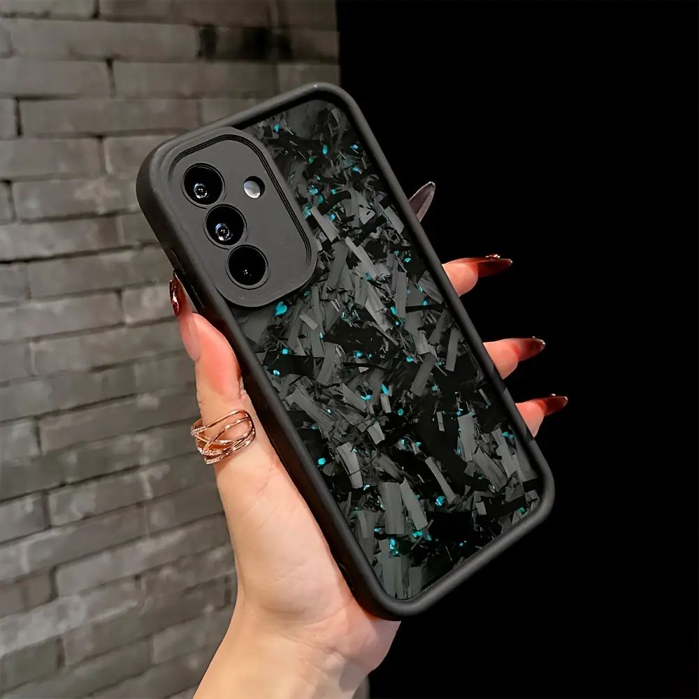 Blue carbon fiber Phone Case Suitable for Samsung Galaxy A26 A36 A17 A07 A55 A35 A06 A05 A14 A24 A34 A54 A16 A05S A25 A15 A23 A33 A53 A73 A13 A04E A04 A02 A03S A22 A32 A72 A52 A13 A03 4G 5G Anti Fall Soft TPU Back Cover, Accessories, Smartphone, Handheld,